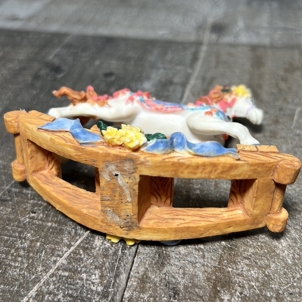 Vintage Resin Floral Designed Rocking Horse - Picture 5 of 5